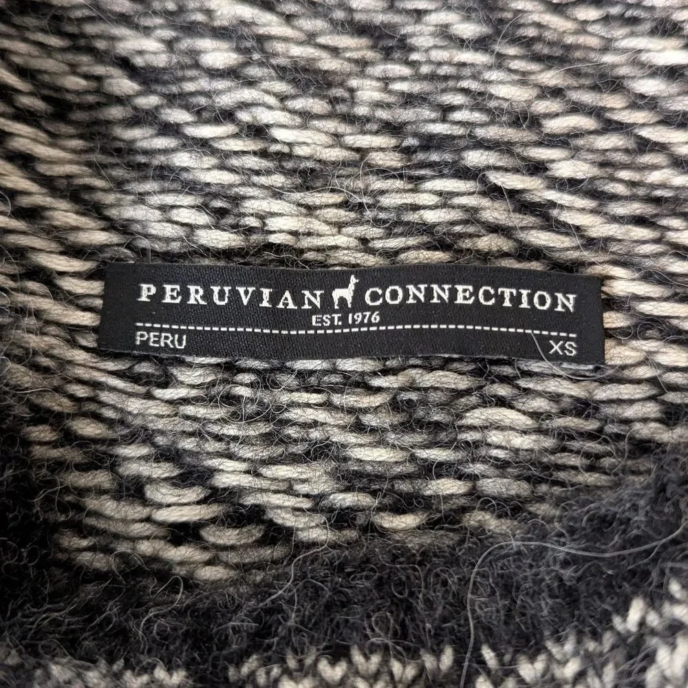 Peruvian Connection Alpaca Preppy Academia Travel Lagenlook Cozycore Sweater XS